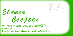 elemer csejtei business card